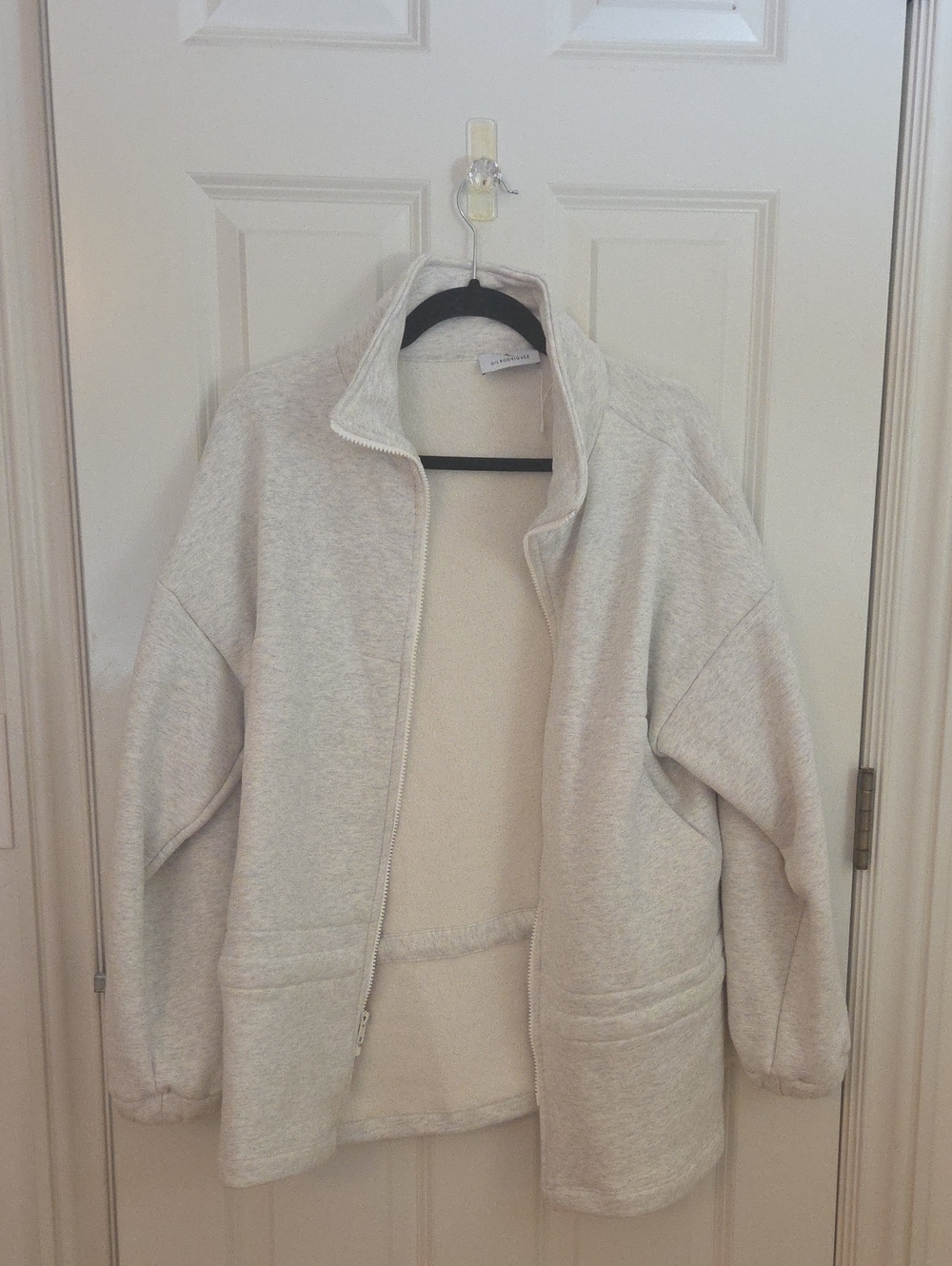 Cozy Light Gray Full-Zip Jacket